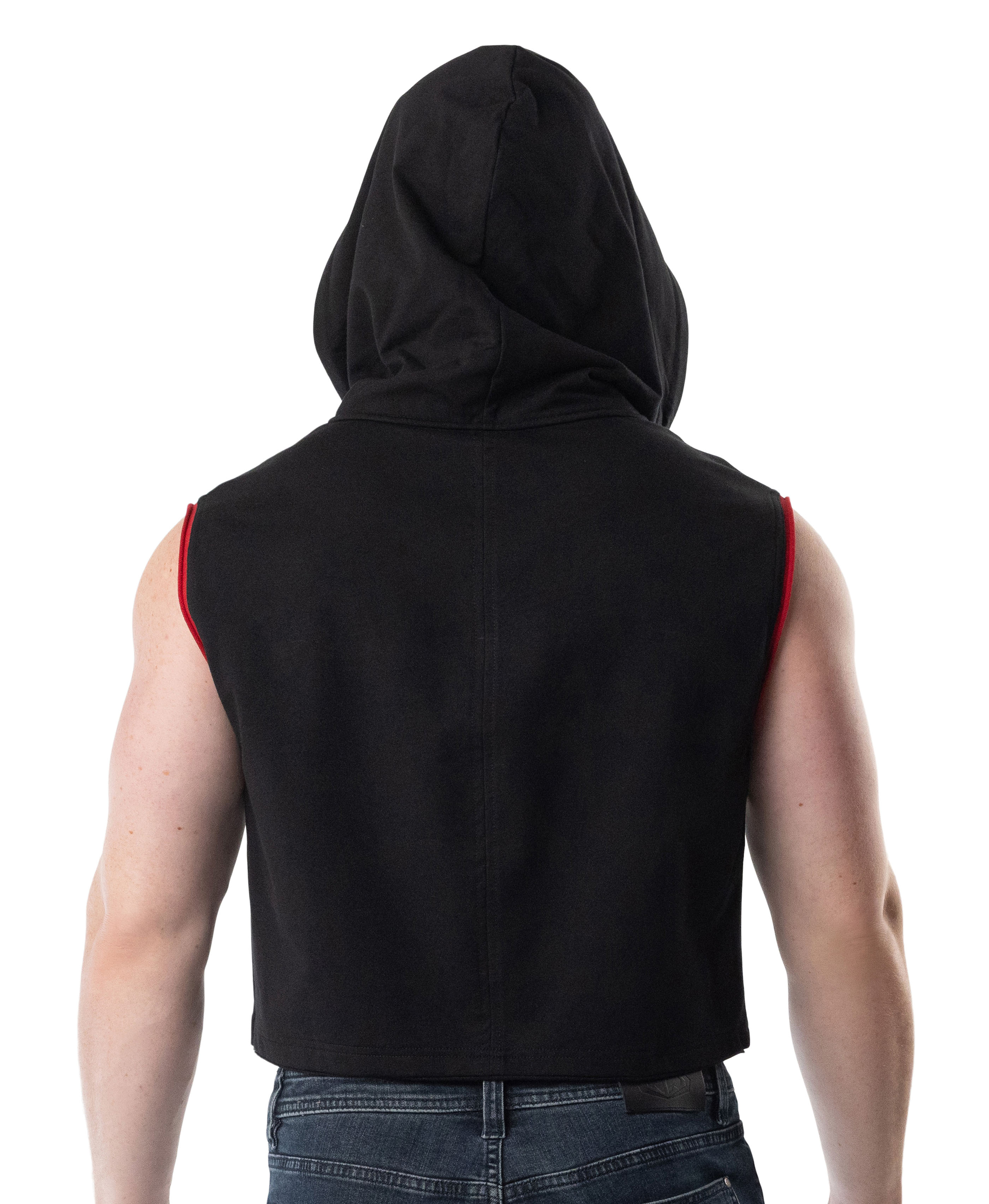 Lift Club Sleeveless Hoodie - Black/Red