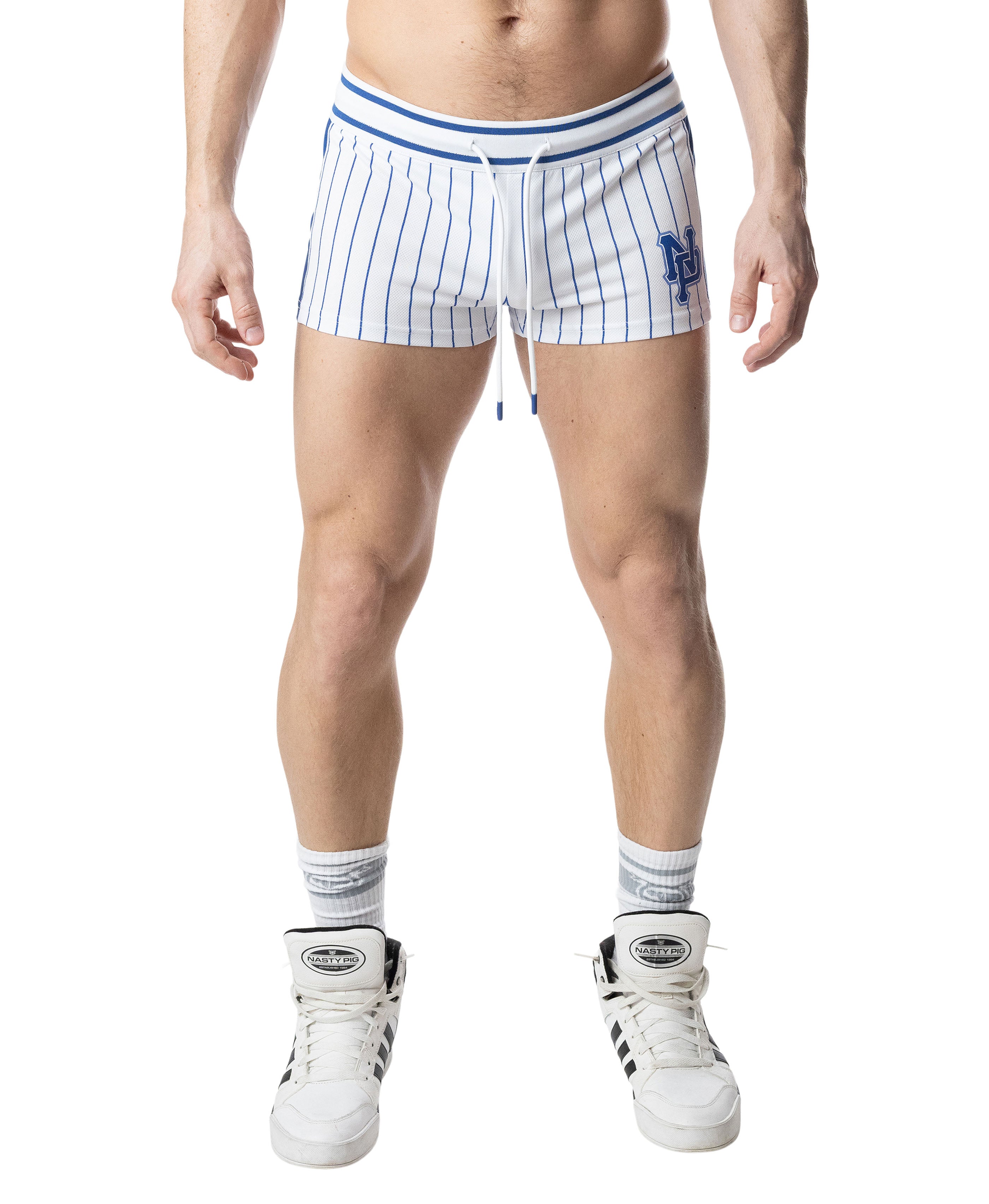 Third Base Trunk Short - White/Quartz Blue