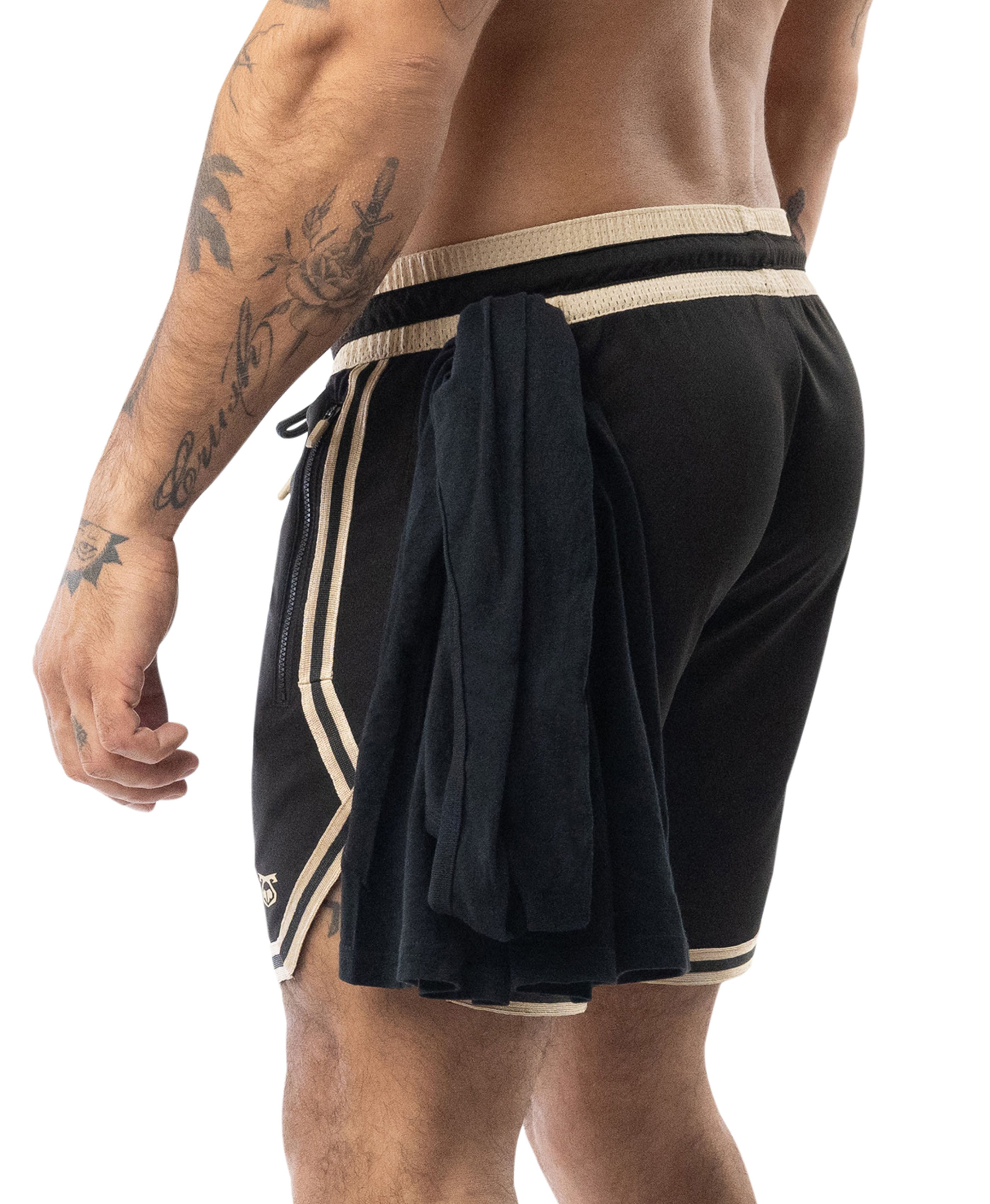 Warm Up Rugby Short - Black/Champagne