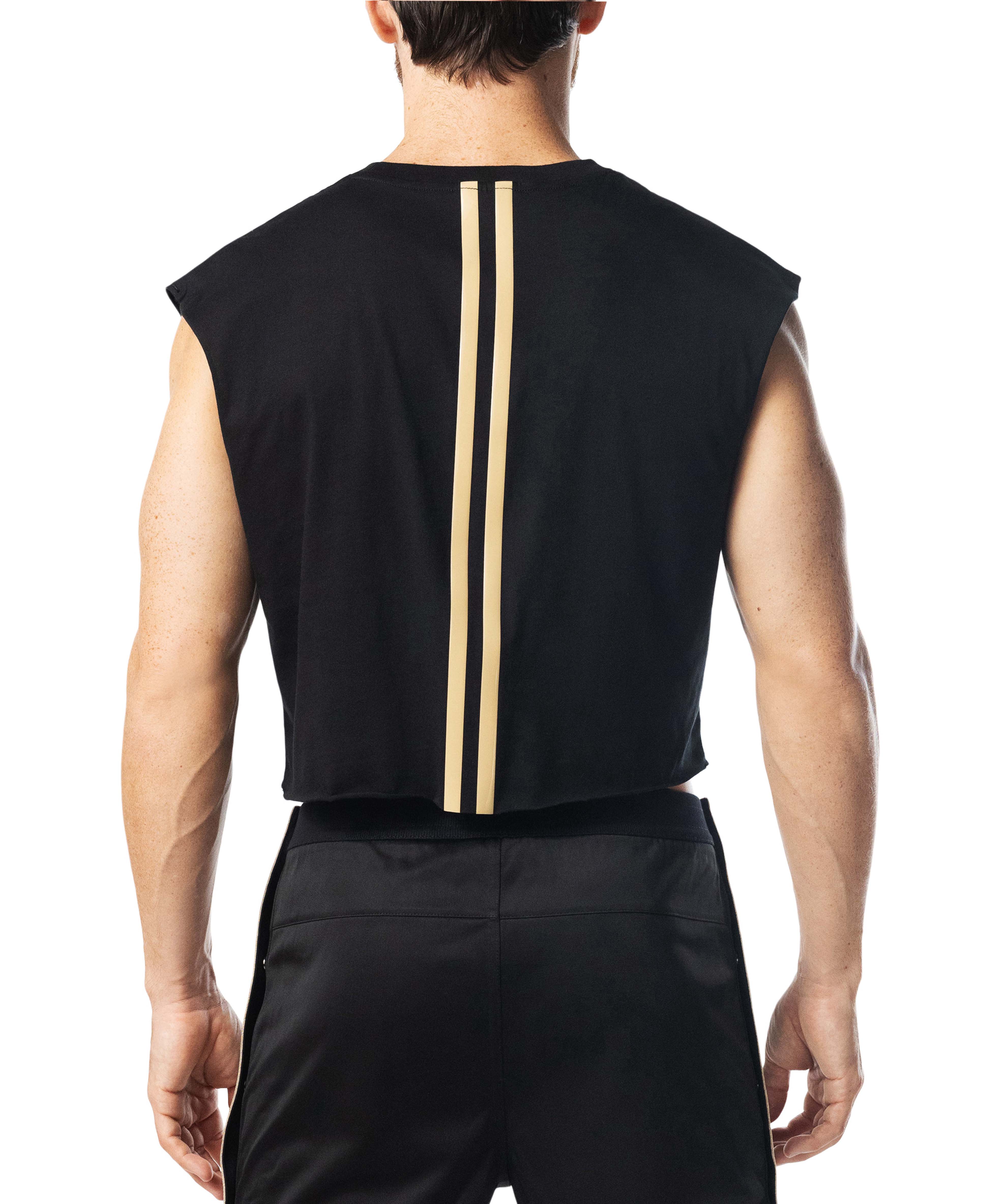 Warm Up Sleeveless Crop Top - Black/Champagne