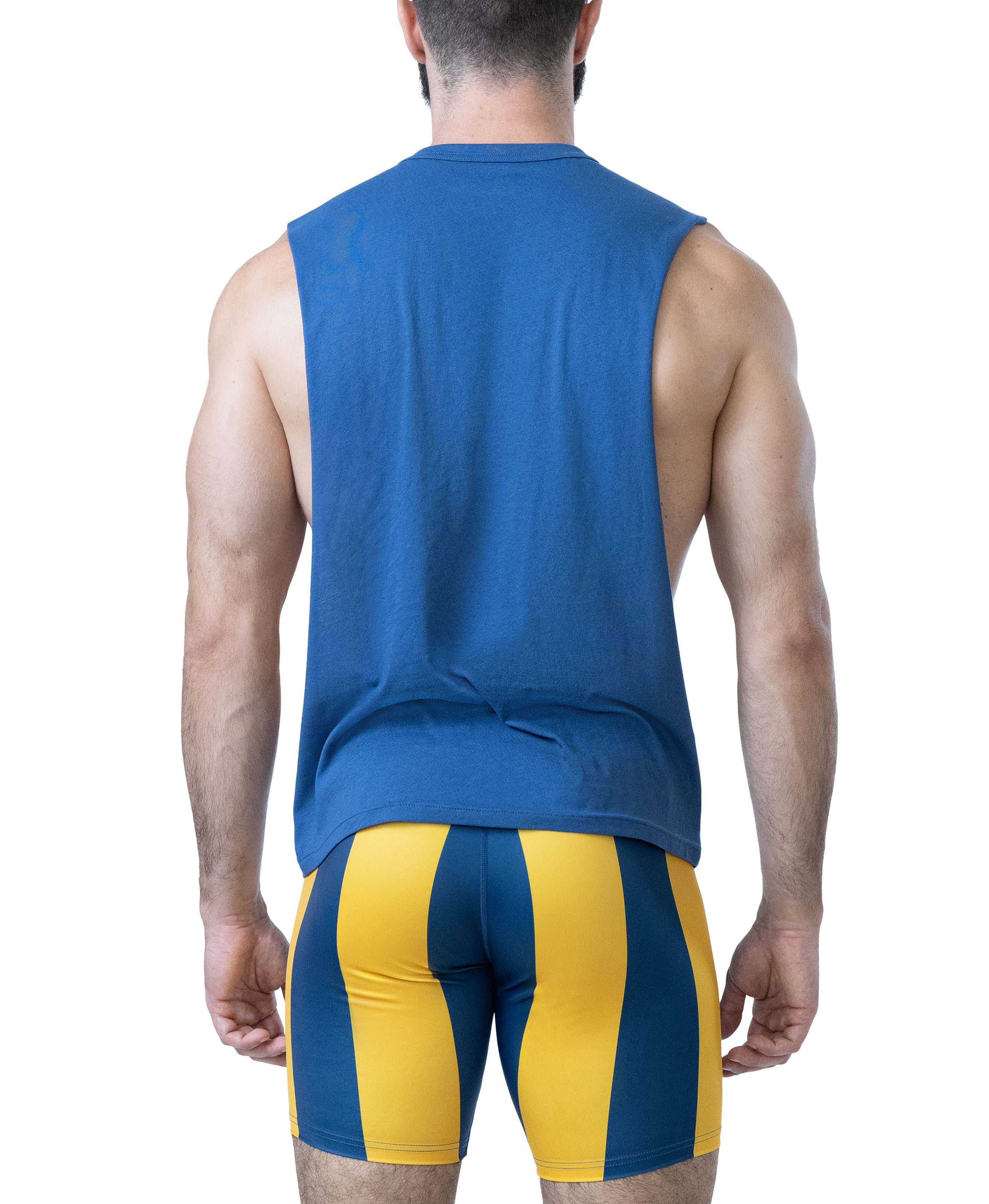 Brandmark Shredder Tank Top 3.0 - Cadet Blue/Goldenrod/White