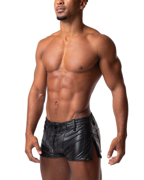 Handmade Black Men's Latex Shorts Pouch Briefs Rubber Underwear With Yellow  Trim,XXL : : Everything Else